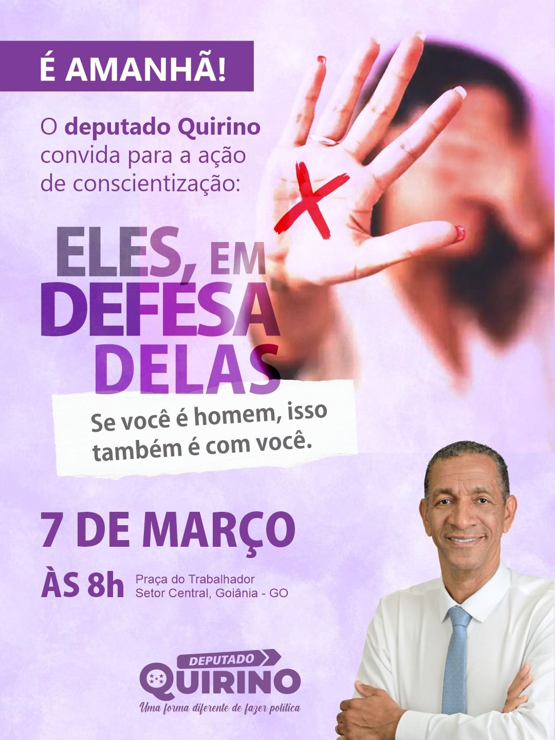Ação em Goiânia mobiliza campanha “Eles em Defesa Delas” contra a violência contra a mulher