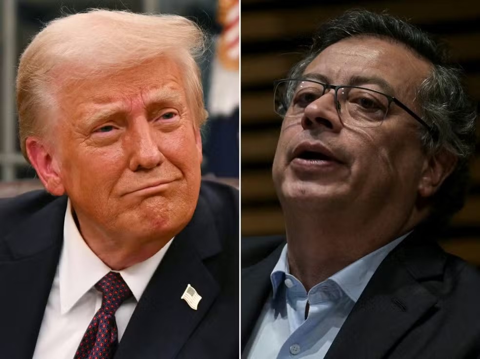 Donald Trump, presidente dos EUA, e Gustavo Petro, presidente da Colômbia