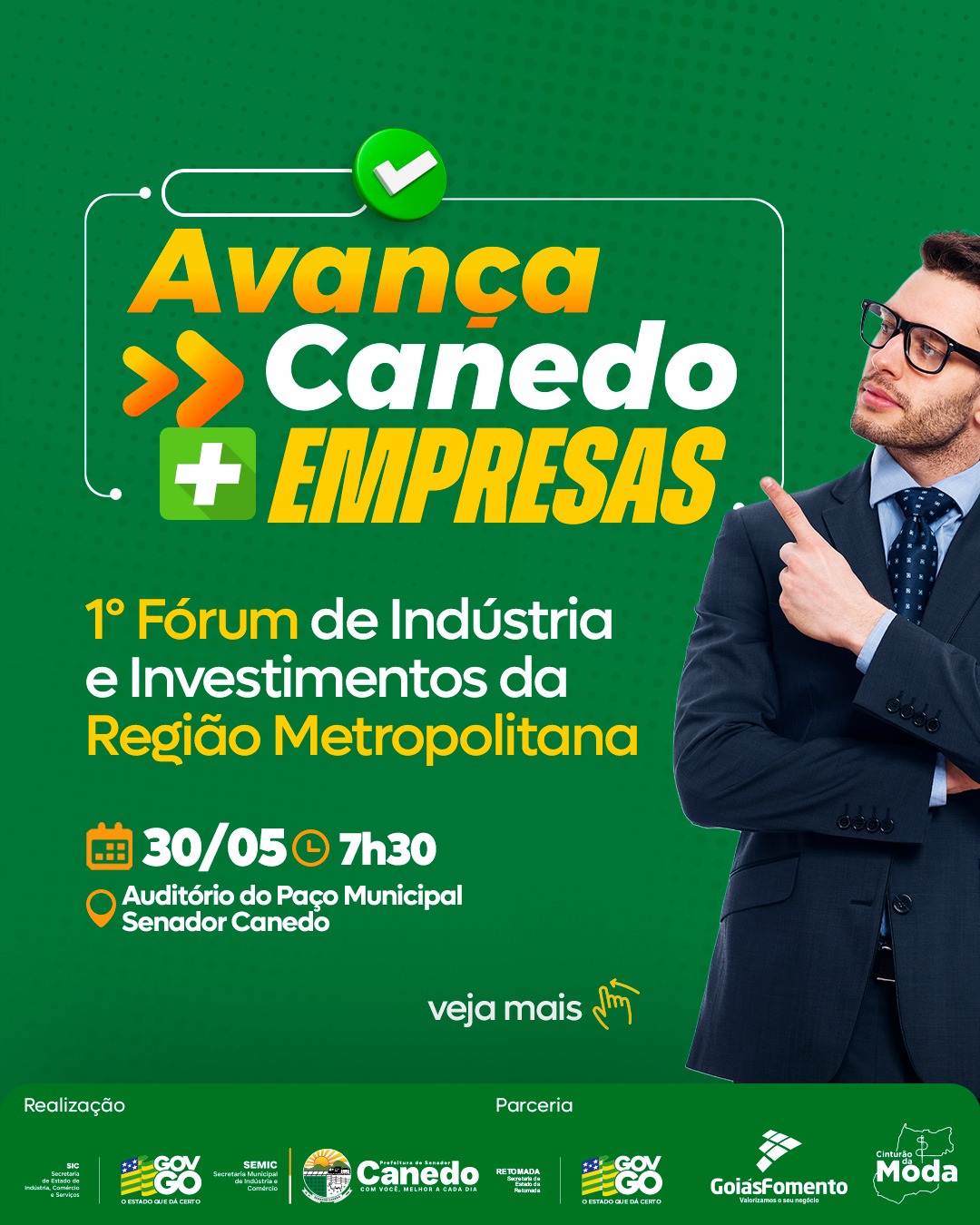 Senador Canedo recebe evento “Avança Canedo + Empresas” para impulsionar negócios e atrair investimentos
