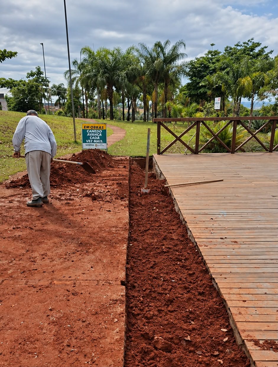 Obras avançam no Parque Boa Vista, em Senador Canedo
