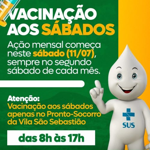 Imuniza Canedo amplia vacinação com atendimento neste sábado no Pronto-Socorro da Vila São Sebastião