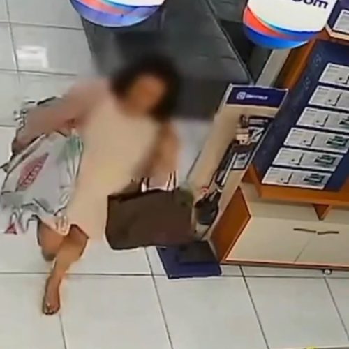 MULHER É FLAGRADA LEVANDO FOGÃO EM LOJA NO CENTRO DE GOIÂNIA